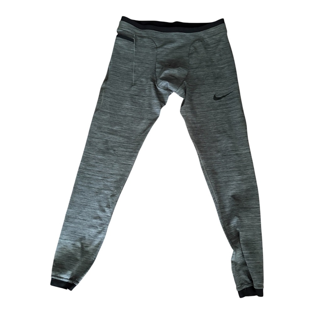 Nike Pro Dri-FIT Mens Gray Space Dye Compression Leggings Tights XL Side Pocket